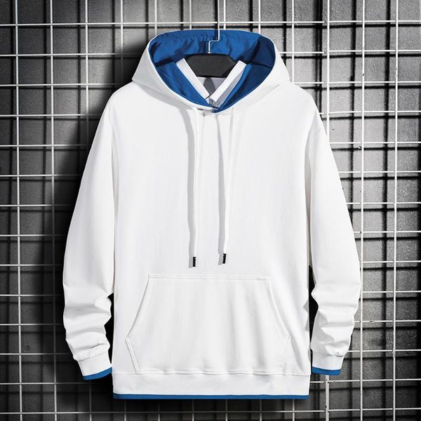 

men's hoodies & sweatshirts white men casual solid color autumn long sleeve hooded sweatshirt streetwear fashion clothing trends 2021, Black