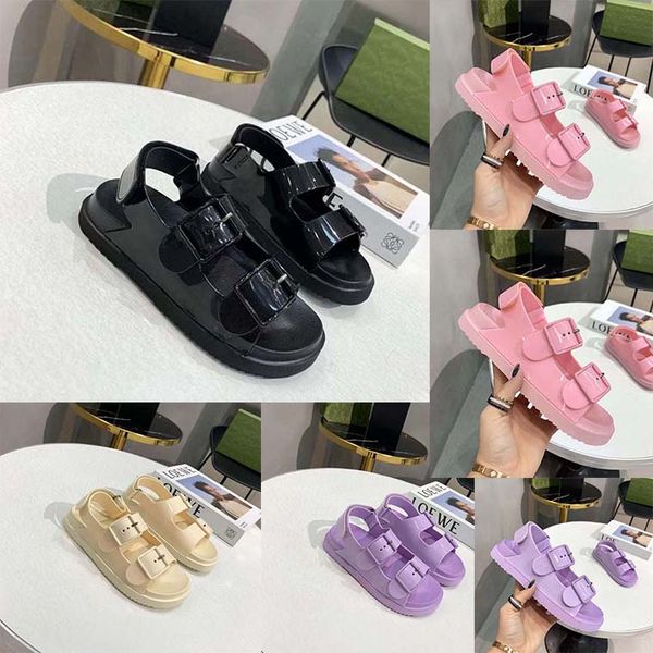 

sandals slipper foam runners bags designer women rubber patent leather it is a kind of shoes that can be matched with clothes at will 34-41, Black
