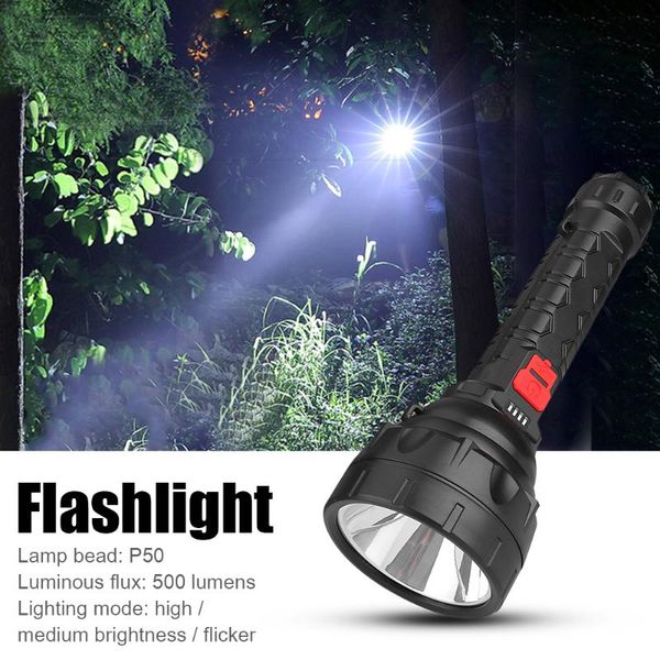 

flashlights torches p50 led 500lm usb rechargeable waterproof outdoor night fishing camping hiking lighting lantern tactical torc