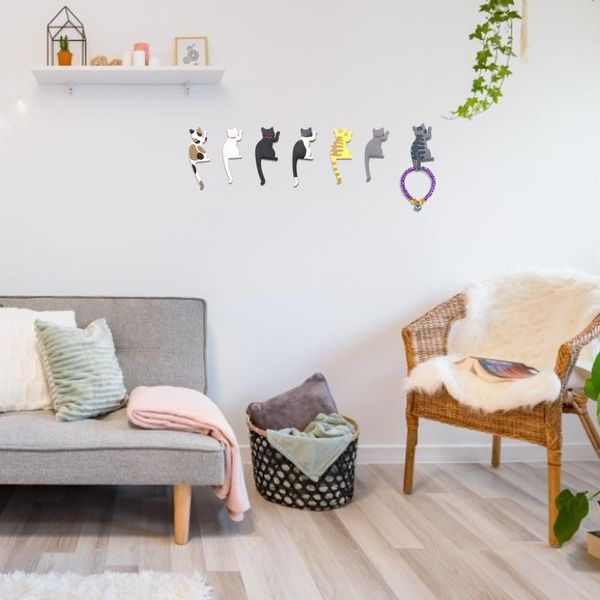 

hooks & rails cute animal fridge magnets sticker refrigerator sticky hook cartoon cat tail home decorations stick