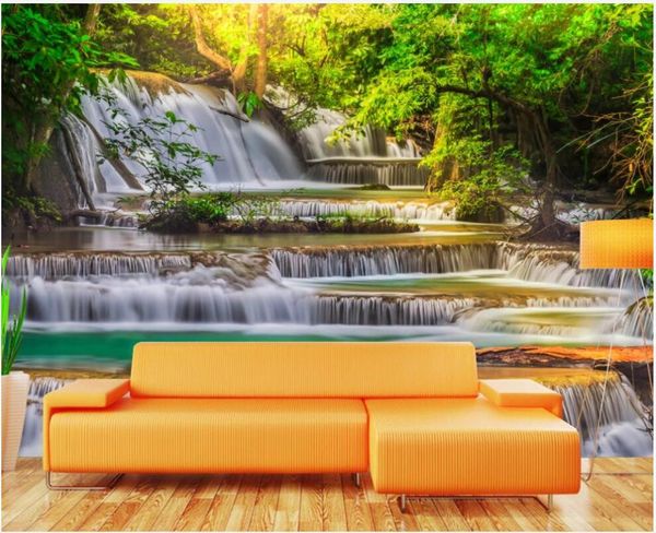 

custom mural 3d po wallpaper modern forest water scenery home decor living room for walls 3 d in rolls wallpapers