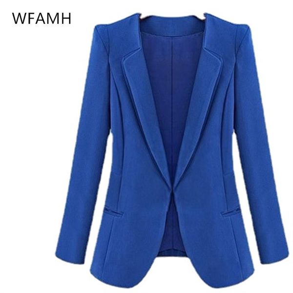 

women's suits & blazers 2021 spring and autumn mid-length straight slim fashion large size unbuttoned suit jacket women solid full poly, White;black