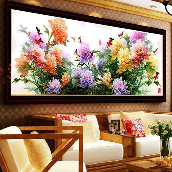 

diamond painting 5d diy mosaic art needlework peony flower rhinestone pasted cross stitch embroidery