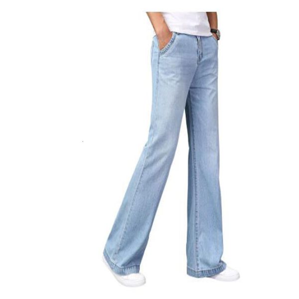 

jeans men 2021 slim big flared micro pants men's classic dark blue motorcycle
