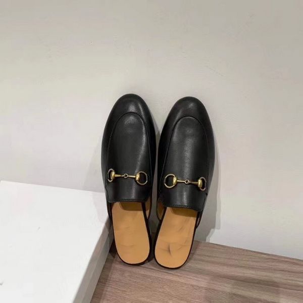 

genuine leather women slipper sandals 35-41 eur size, Black