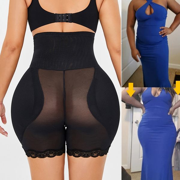 Donne Shaper Del Corpo Mutandine Sexy Butt Lifter Mutandine Imbottite Laterali Pizzo Falso Culo Corsetto Plus Size Shapewear Dimagrante Biancheria Intima Grande Anca