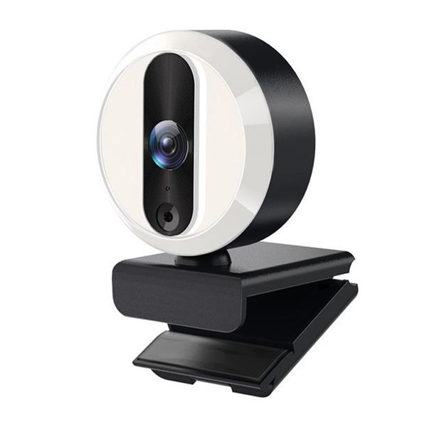 

dual microphone real-time webcam computer camera with fill light for pc plug and play webcams