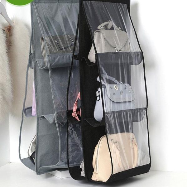 

pocket hanging handbag organizer for wardrobe closet sundry transparent wall with bag door hanger clear pouch shoe st c1t0 storage boxes & b