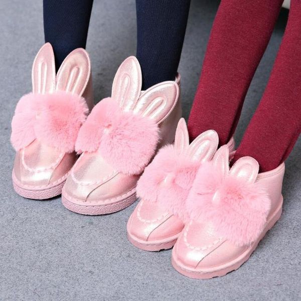 

boots yeeloca winter warm snow plus velvet non-slip cotton shoes parent-child women children snowboots, Black