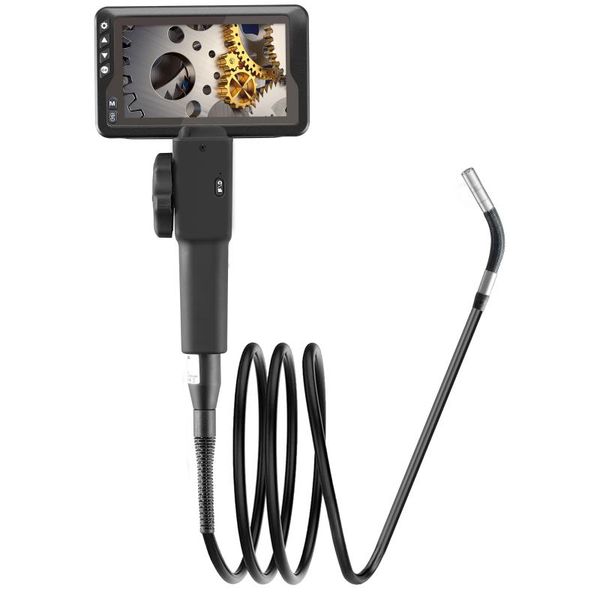 

cameras 4.5inch 5.5mm steering endoscope two-way articulating borescope videoscope inspection camera for automotive aircraft mechanics