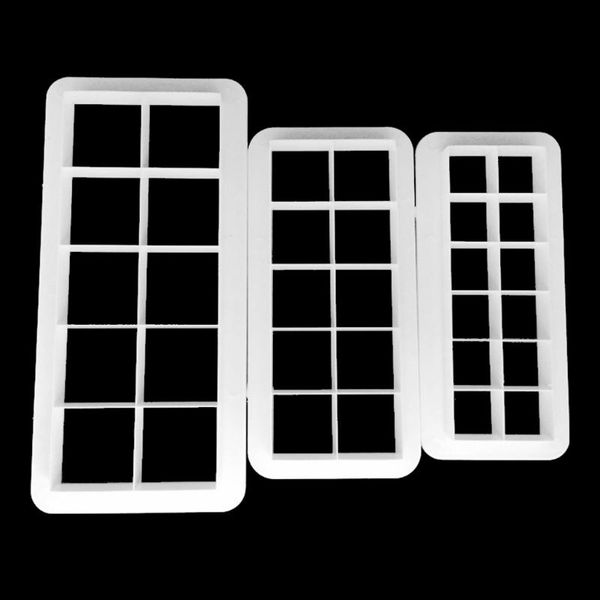 

cake tools 3pcs/set plastic square molds chocolate cookie cutter fondant decoration