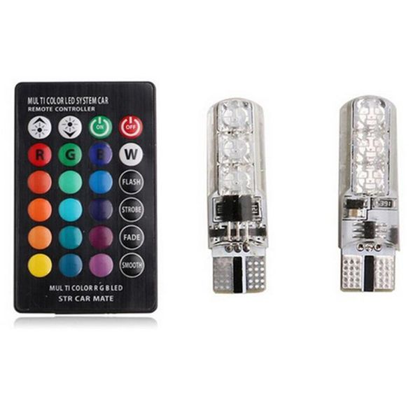 

other lighting system t10-epoxy -6smd-rgb width lamp with button battery