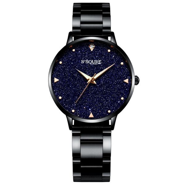 

wristwatches s2squre fashion women's girl quartz watch starry sky dress gift box, Slivery;brown