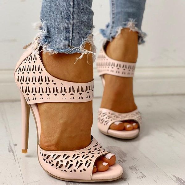 

dress shoes summer women high heels sandals hollow open toe gladiator ladies party stiletto platform wedding pumps zapatos de mujer, Black