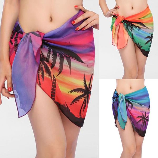 

women's swimwear women chiffon bikini skirts pareo scarf cover up wrap kaftan sarong beach wear bikinis cover-ups smock, White;black