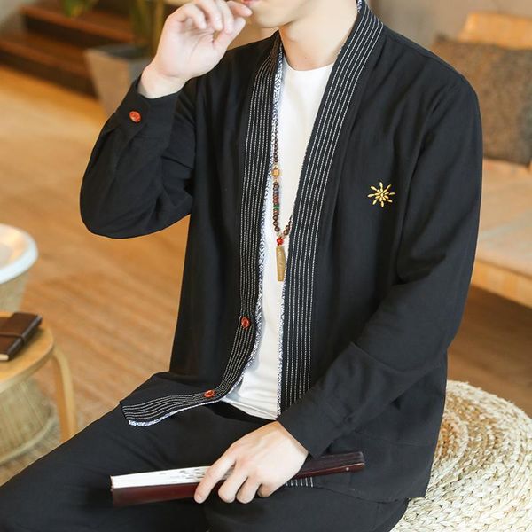 

ethnic clothing big size chinese style embroidery hanfu cardigan long sleeve ethno black zen clothes red coats dress vintage jackets