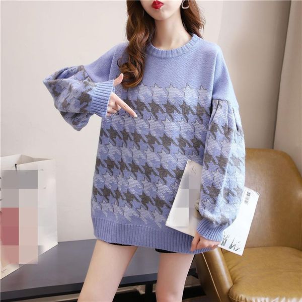 

winter ladies sweater warm women fashion leisure print elegant loose female women's sweaters, White;black