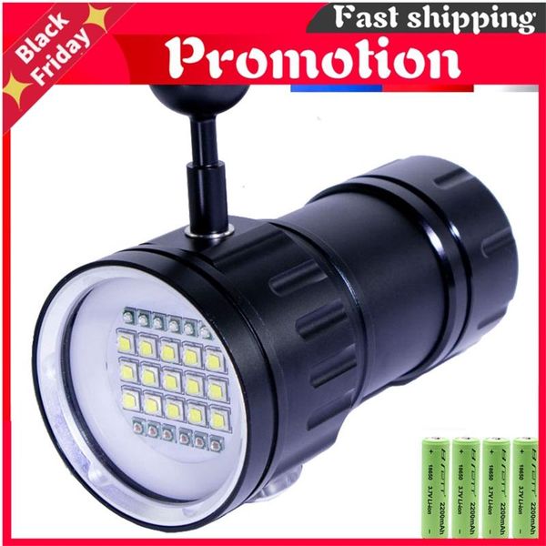 

flashlights torches led diving underwater 100m waterproof tactical torch highlight 20000lumens 6x xhp90 lamp bead pography video