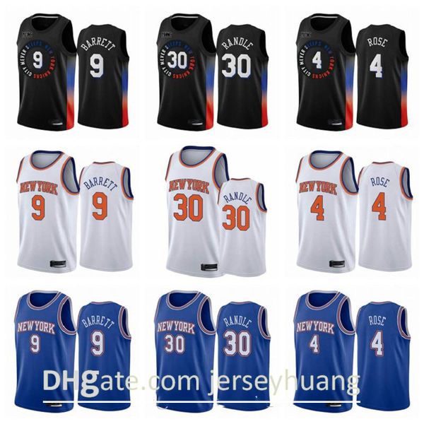 

obi in rj 9 barrett derrick rose julius randle new yorkknicksmen black city 2020-21 swingman basketball jersey edition, Black;red