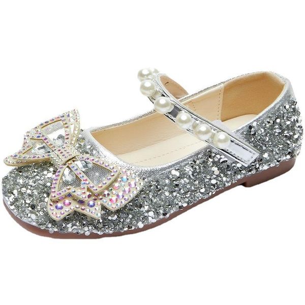 

sandals fashion kids princess pearl sequins baby girls leather shoes for party wedding children mary janes bow beaded, Black;red