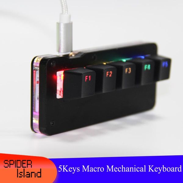 

5keys macro keyboard diy custom programmable rgb backlight mechanical keypad games pc lapmac osu shortcut keyboards