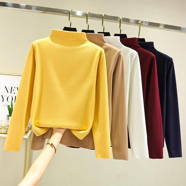 

women's t-shirt soft warm autumn women casual long sleeve seamless thermal basic underwear shirt camisole 122557wta, White