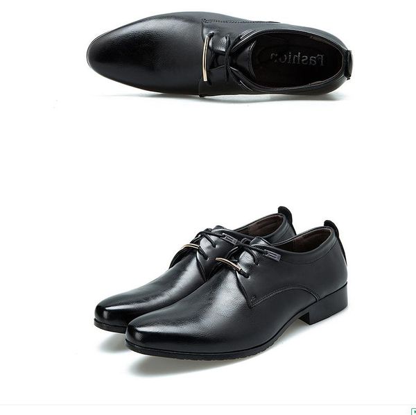 

men's shoes in spring and autumn low heel pointed end@43, Black