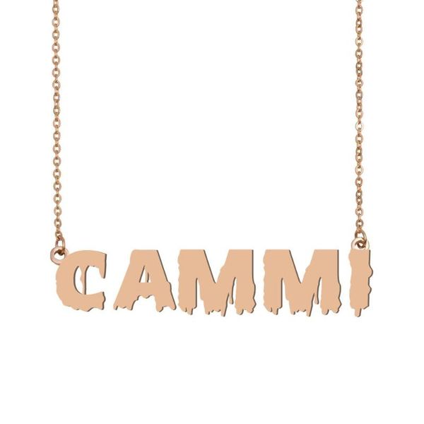 

pendant necklaces cammi name necklace , cool bloody art for halloween and santa's day jewelry gift kids boys girls, Silver