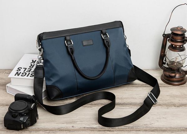 

briefcases 15 inches men handbag blue messenger bag work men's file holder lapbriefcase luggage bags