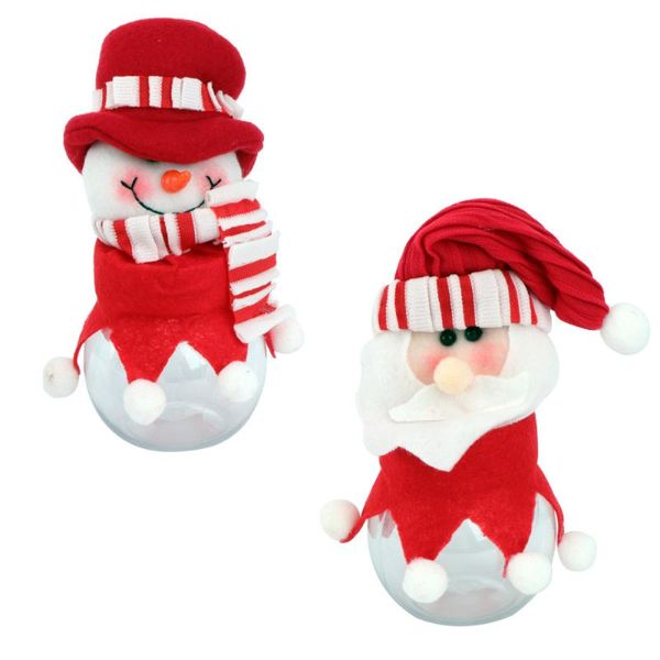 

gift wrap 2pcs christmas santa claus candy jar snowman cookie decorative boxes
