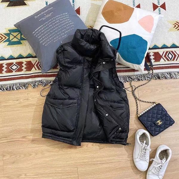 

vests off season et light women's short white duck down vt, Black;white