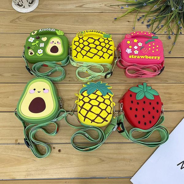 

diaper bags silicone small bag creative fruit shape shoulder messenger little girl children fashion jelly coin purse accessory