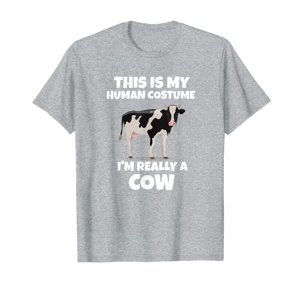 

this is my human costume i'm really a cow farmer t-shirt, White;black