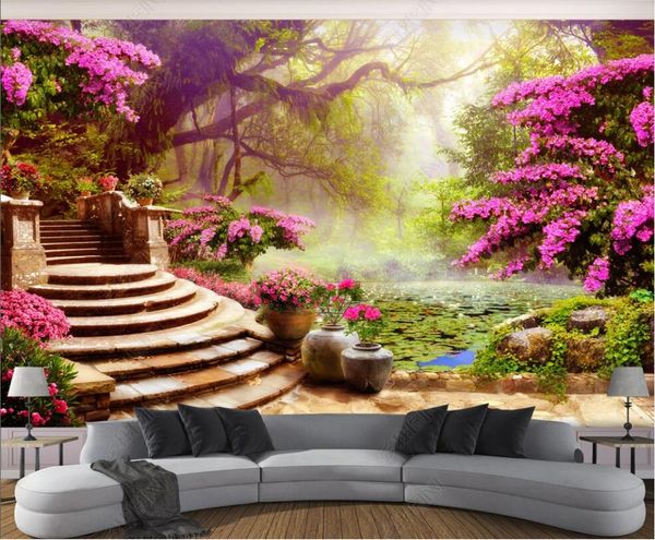 

3d wallpaper custom p mural european garden flowers woods scenery home decor 3d wall murals wallpaper for walls 3 d in the living room