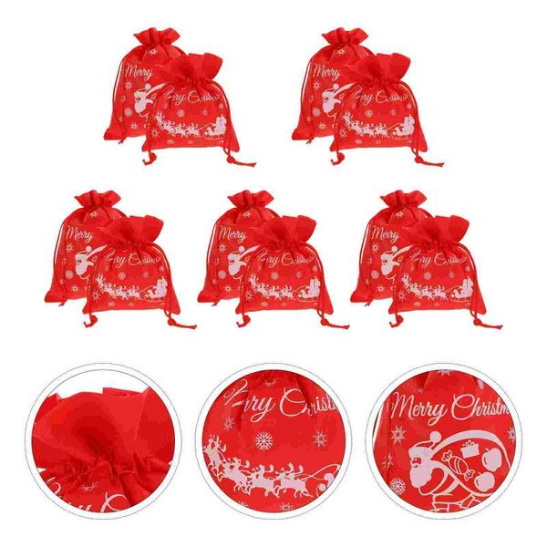 

gift wrap pcs christmas drawstring pouches candy apple bags storage