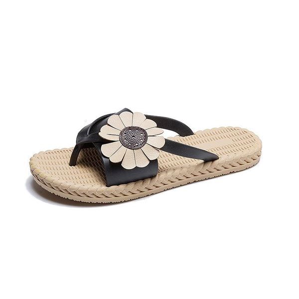 

spring and summer season cool slippers women wear fashion shoes lovely wettable water herringbone, Black