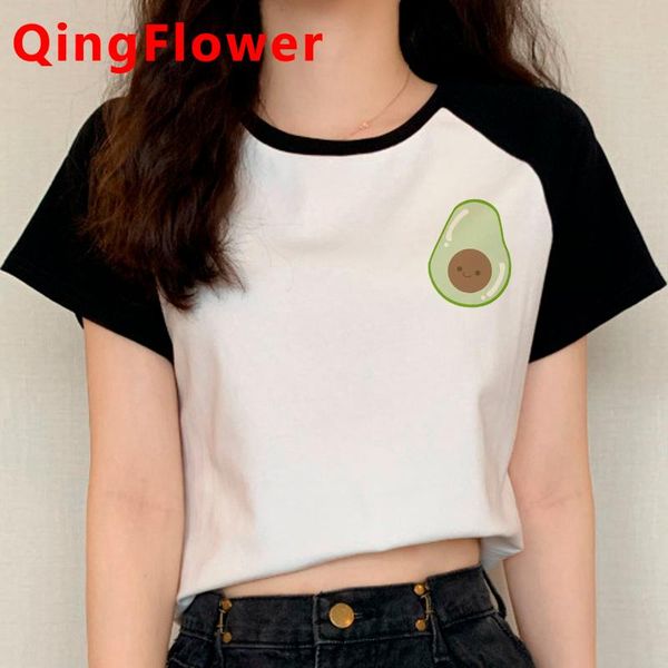 

women's t-shirt vegan avocado tshirt women tumblr vintage harajuku kawaii streetwear casual summer graphic tees, White