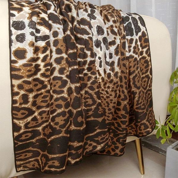 

scarves large square cashmere scarf wraps leopard print women ladies winter fashion warm cape foulard 135*135cm, Blue;gray