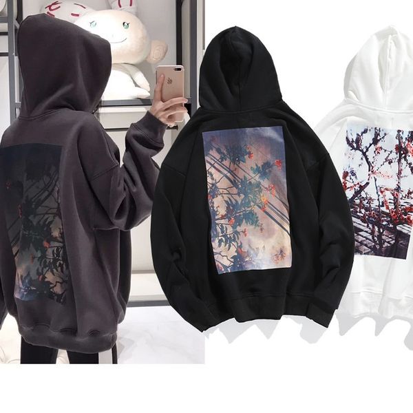 

hip hop flower starry sky hooded sweater for men and women, Black