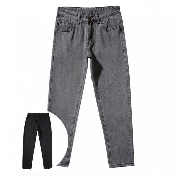 

men's pants men classic casual straight leg trousers skin-friendly unique, Black