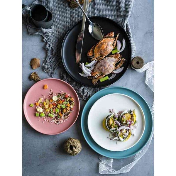 

nordic ceramic steak knife and fork set spaghetti western food household inch dish plate