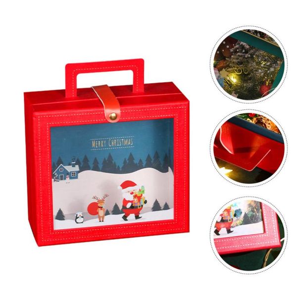 

gift wrap 1 set christmas clamshell type storage case handheld box container