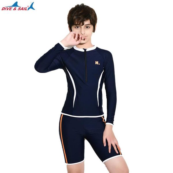 

boys stripe surfing diving swimsuits bathing suit for children athletic beach swimwear kid swim wetsuit rash guard one-piece suits