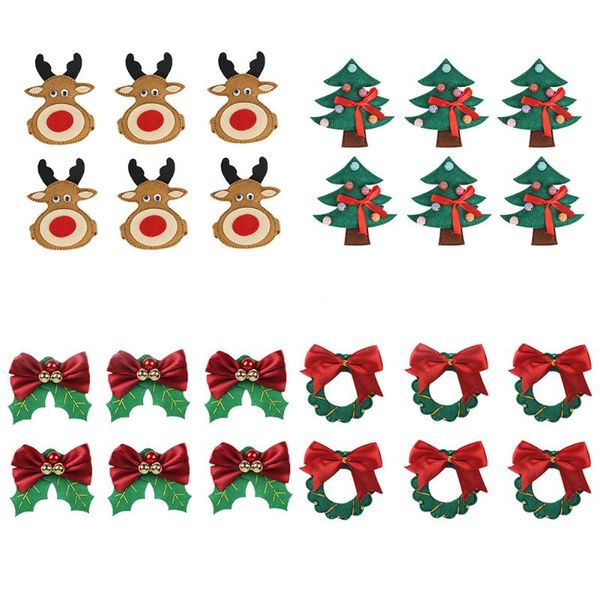 

napkin rings 6pcs christmas holder for holiday table decoration elk buckle 2022 year navidad