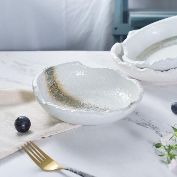 

large irregular stone pattern ceramic bowls japanese rice bowl kitchen fruit salad tableware el restaurant hand painted