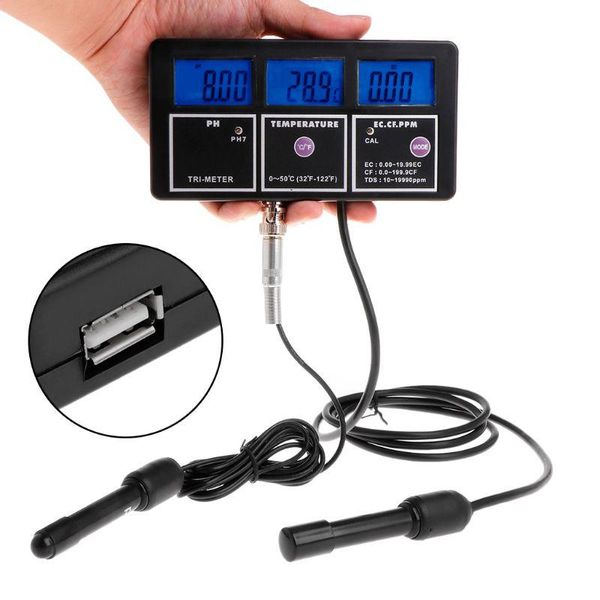 

6in1 water quality tester monitor aquarium temperature ph ec cf tds meter meters