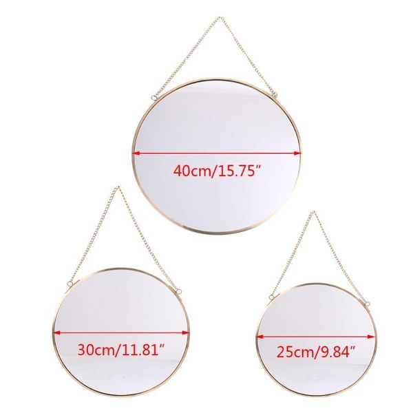 

nordic round wall hanging mirror gold dressing table makeup mirrors bathroom bedroom decoration