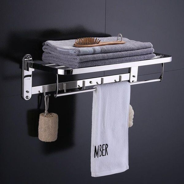 

towel racks punch-seamless 304 stainless steel rack bathroom shelf bar wall hanging g8088
