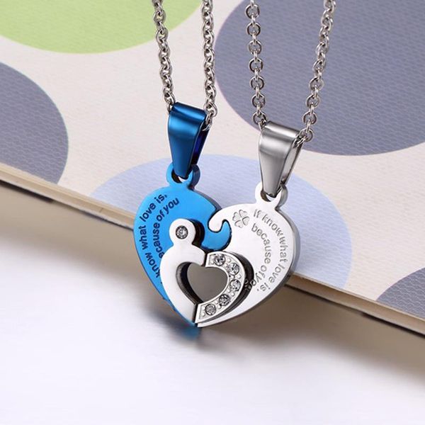 

gorgor trendy classic love puzzle titanium steel originality statement necklace for understated couple jewlery gift cn-065 pendant necklaces, Silver