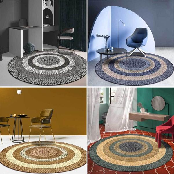 

carpets fashion modern multicolor imitation woven rope living room bedroom hanging basket chair round floor mat carpet customization